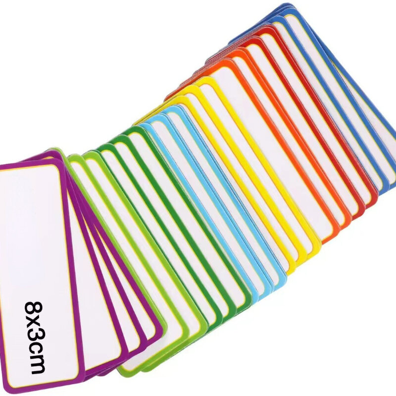 27 lembar Label penghapus kering magnetik Label pelat nama stiker Label magnetik fleksibel untuk kerajinan kulkas papan tulis