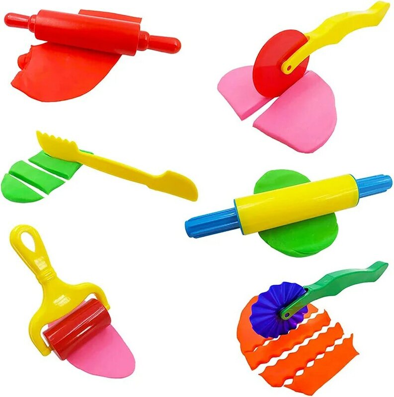 Dough Tools Set for Kids Various Plasticine Molds Cutter Rollers & Play Accessories for Air Dry Clay & Dough Boys Girls DIY Toys