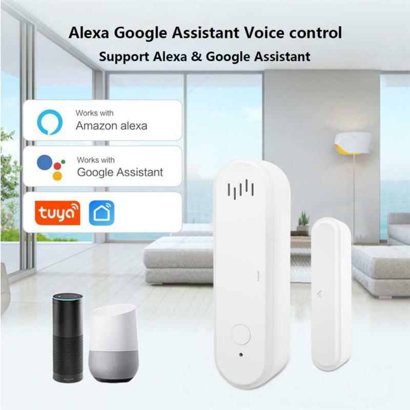 Tuya Wifi Slimme Deursensor Smart Home Deur Open/Gesloten Detectoren Sensor Met 80db Geluid Alarm Smartlife Via Google Home Alexa