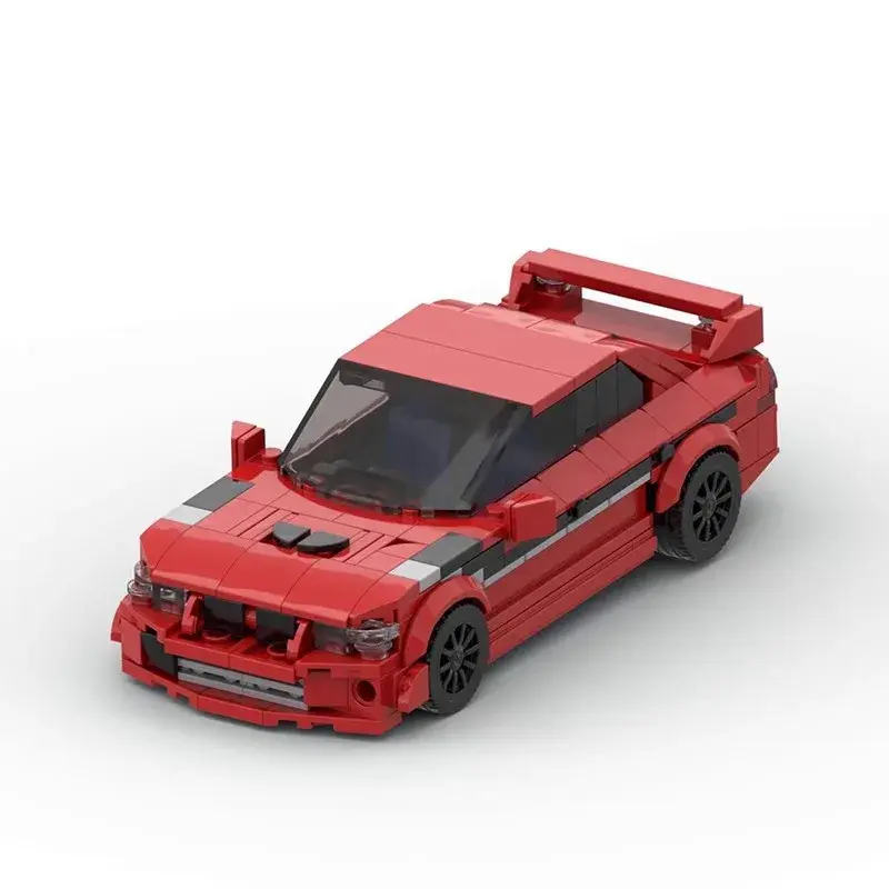 MOC Mitsubishied Lancered EVO V Speed Champions Red Cars Building Blocks Set, juguetes para niños, regalos para niños y niñas