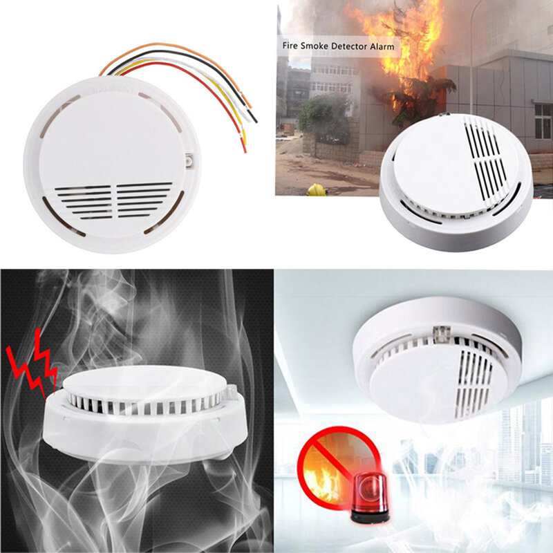 Sensor de alarma de incendios independiente, Detector de humo de 85 dB, probador de humo, sistema de seguridad para el hogar para cocina y restaurante