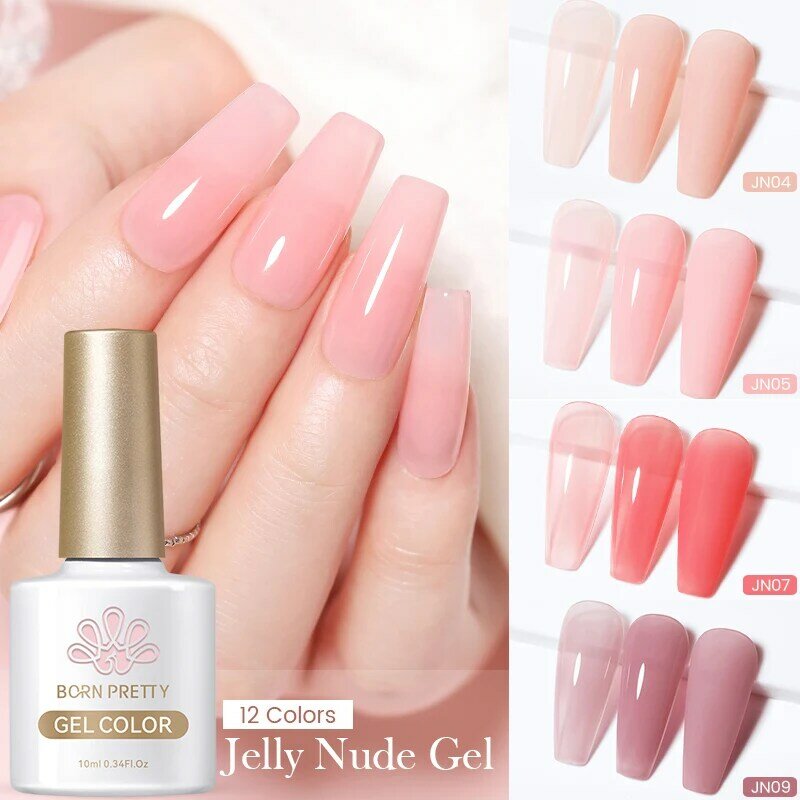 BORN PRETTY Jelly Gel smalto per unghie semitrasparente Color nudo vernice Gel francese rosa trasparente Soak Off Gel UV LED per unghie