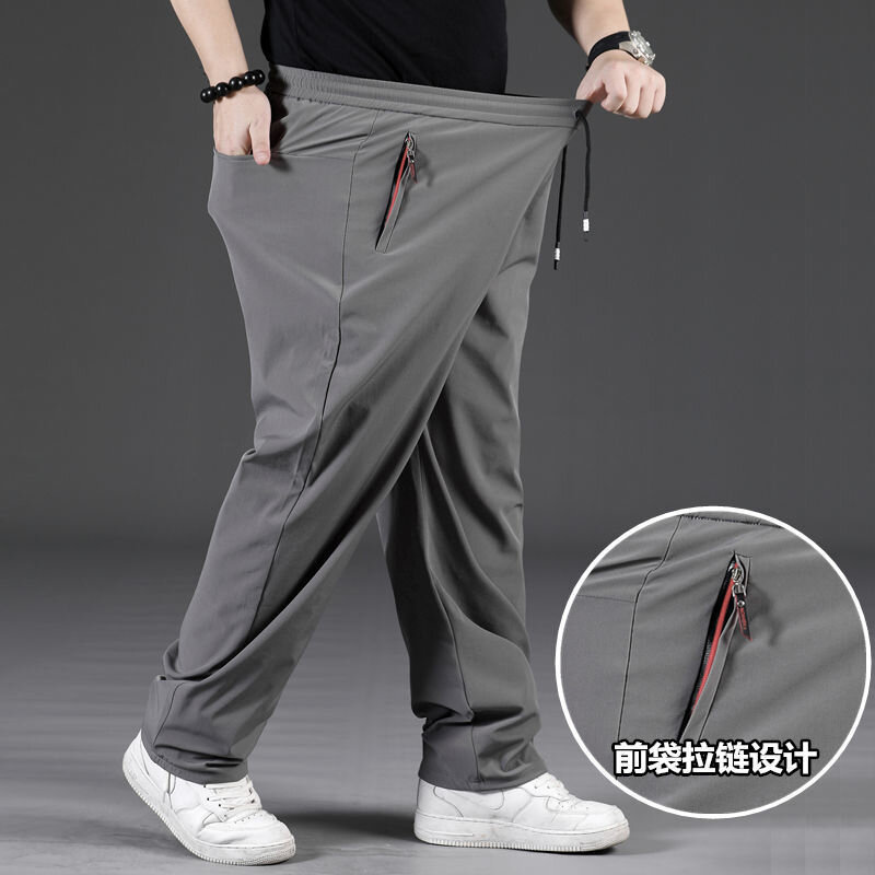Pantalones holgados de talla grande para hombre, pantalón informal de cintura elástica a la moda, 7XL, 8XL