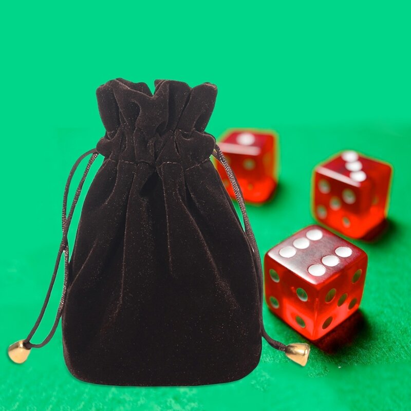 Мини-сумки для игральных костей Бархатная сумка на шнурке Мешочки для игральных костей на шнурке Велюровые мешочки для хранения