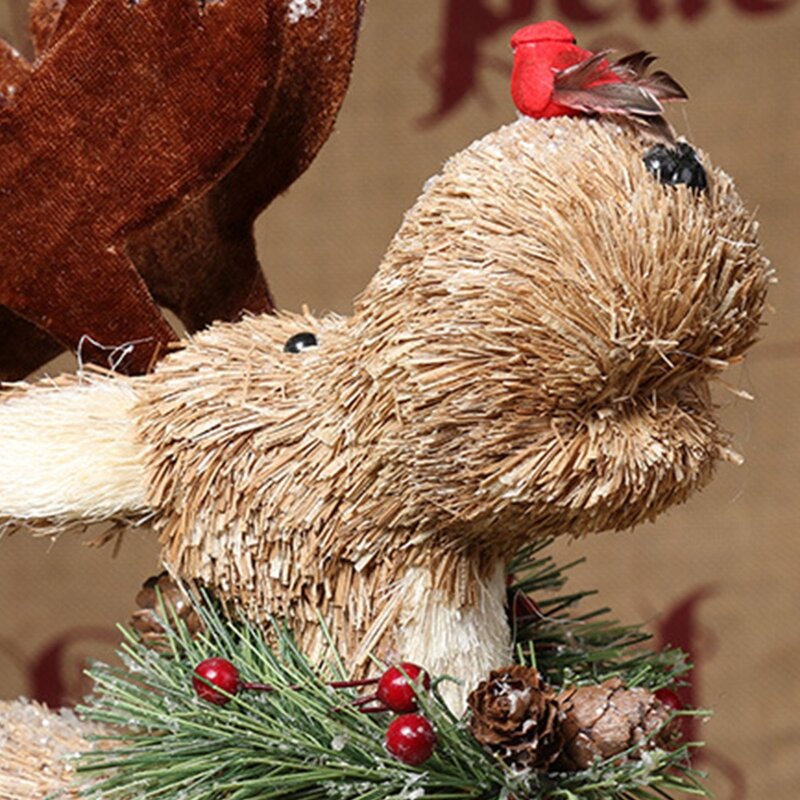 크리스마스 밀짚 엘크 장식 인형 Fi를 위한 머리 순록 동물을 위한 수제 인상