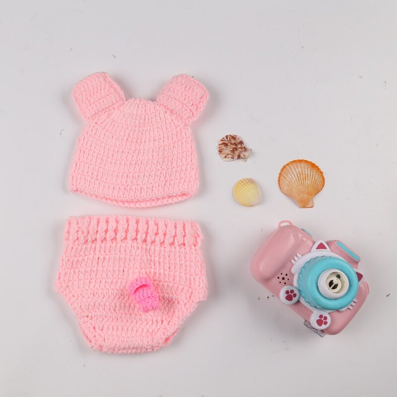 Baby Knitted Pig Shaped Photography Set Clothing Newborn Full Moon Cute Commemorative Take Photos Props Gift From Family Friends