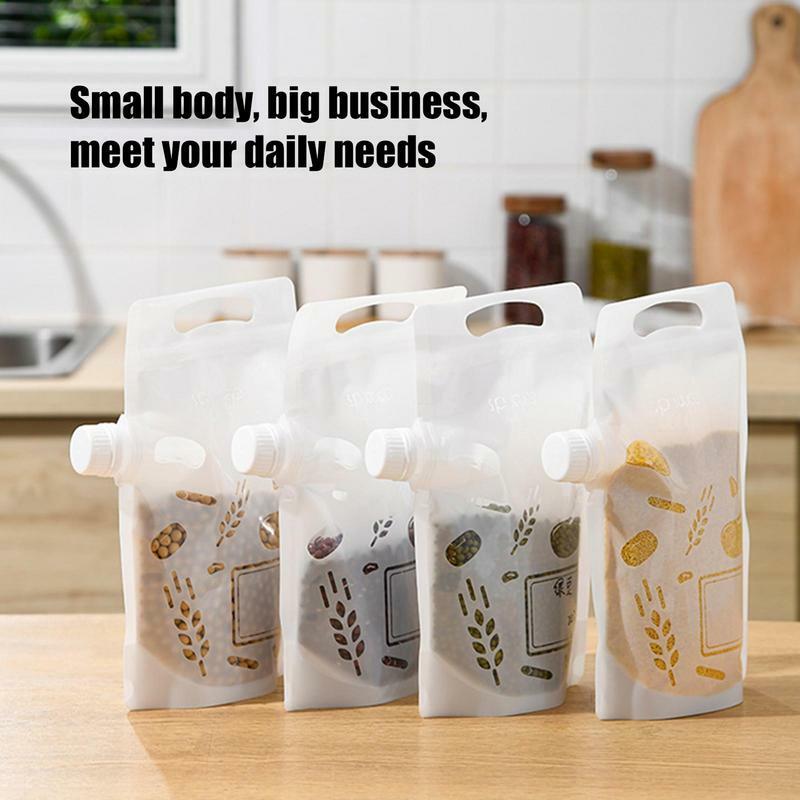 Grain Storage Bags Transparent Rice Moisture Proof Sealed Packing Bag Thickened Portable Nozzle Bag Wholesale For Kitchen