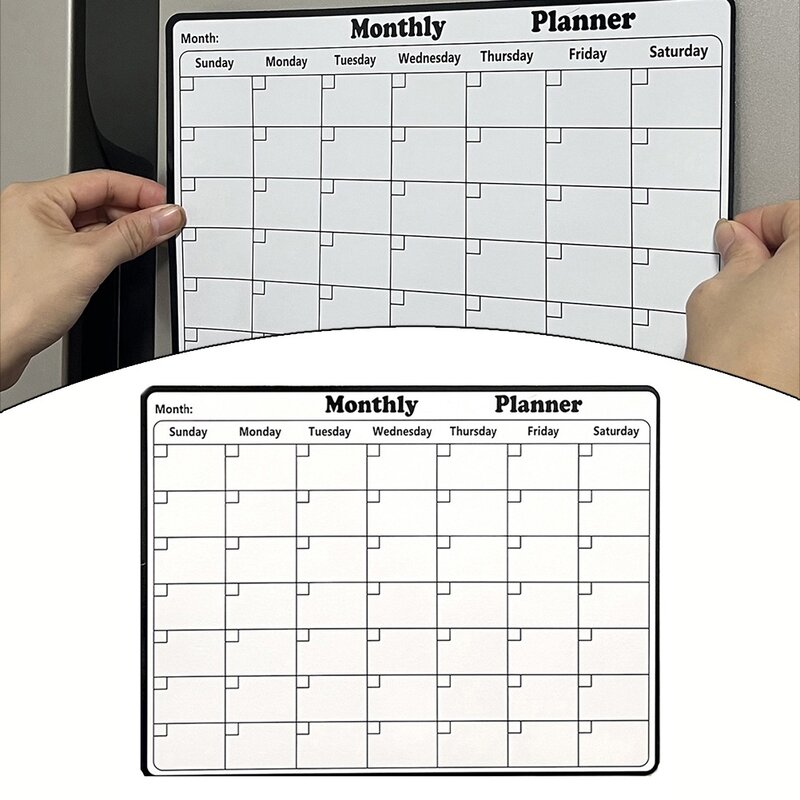 Dry Erase Fridge Magnetic Calendar Monthly Weekly Planner Board Pad Whiteboard With 3 Markers 1 Eraser 3 Magnets For Home