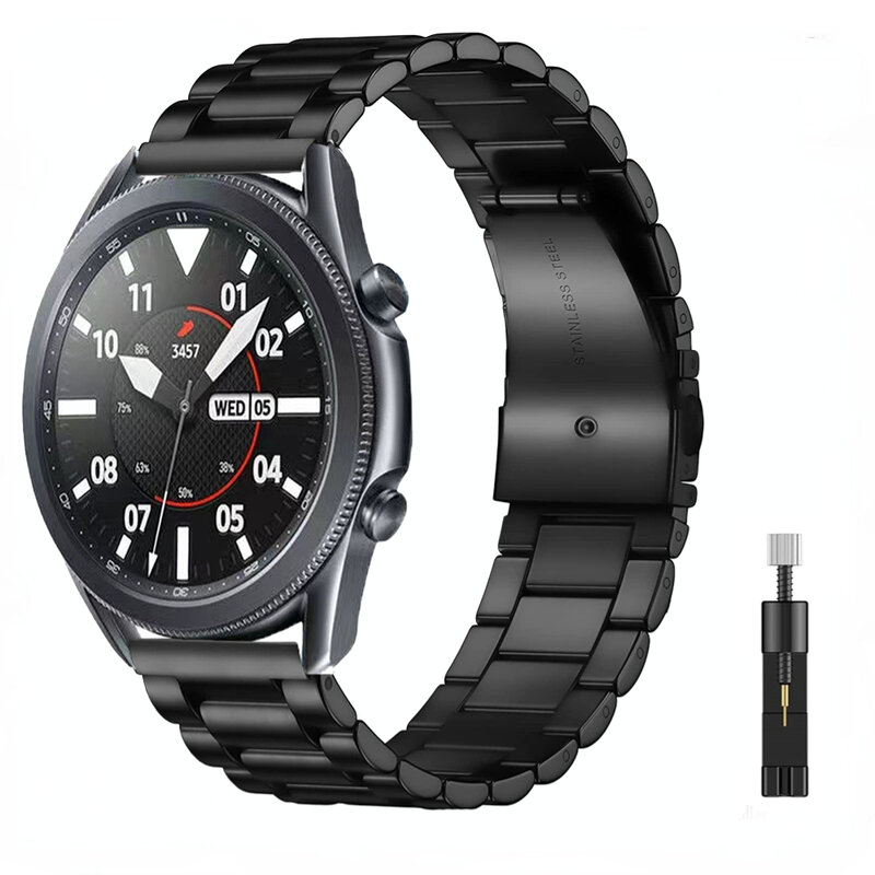 Pulseira de aço inoxidável para relógio Huawei, pulseira de metal para relógio Huawei GT, 2, 3, Pro, 46mm, 42mm, Samsung Watch 3, 4, 5, 20mm, 22mm