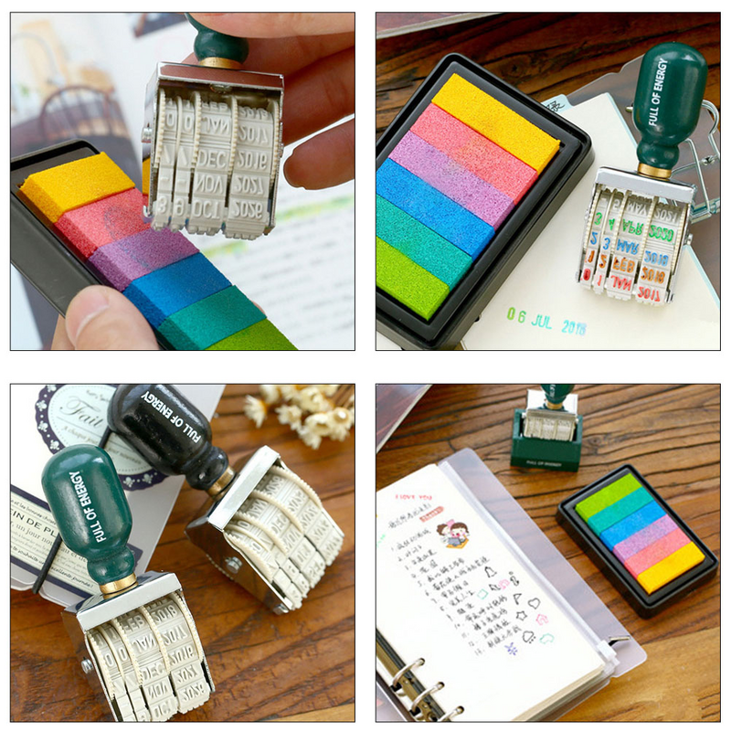 Selos postais para Data Scrapbook, Conta Mão Útil, Botão do rolo DIY, Material de papelaria escolar