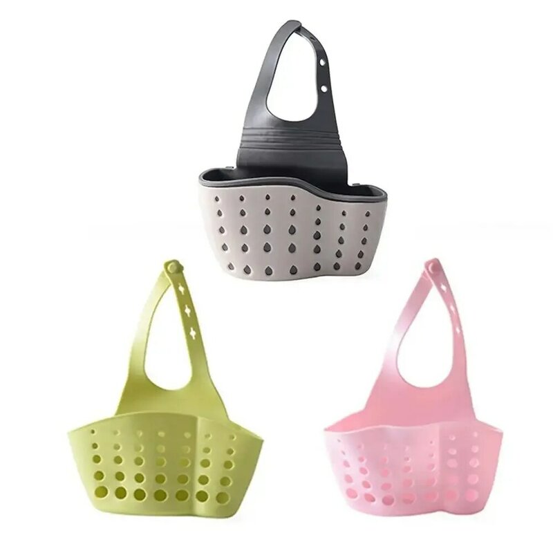 Double Drain Bag Rack de armazenamento para utensílios de cozinha, esponja e sabão, cesta suspensa, suprimentos de piscina