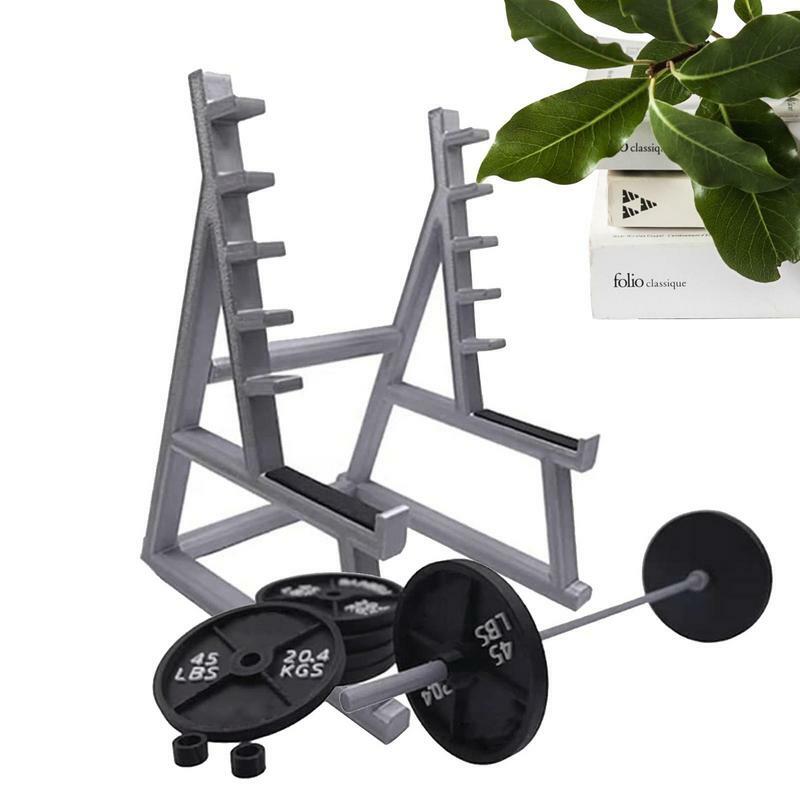 Funny Barbell Design Squat Rack Pen Stand Holder Creative Gifts For Fitness Weightlifting Enthusiasts Office Desk Ornament Decor
