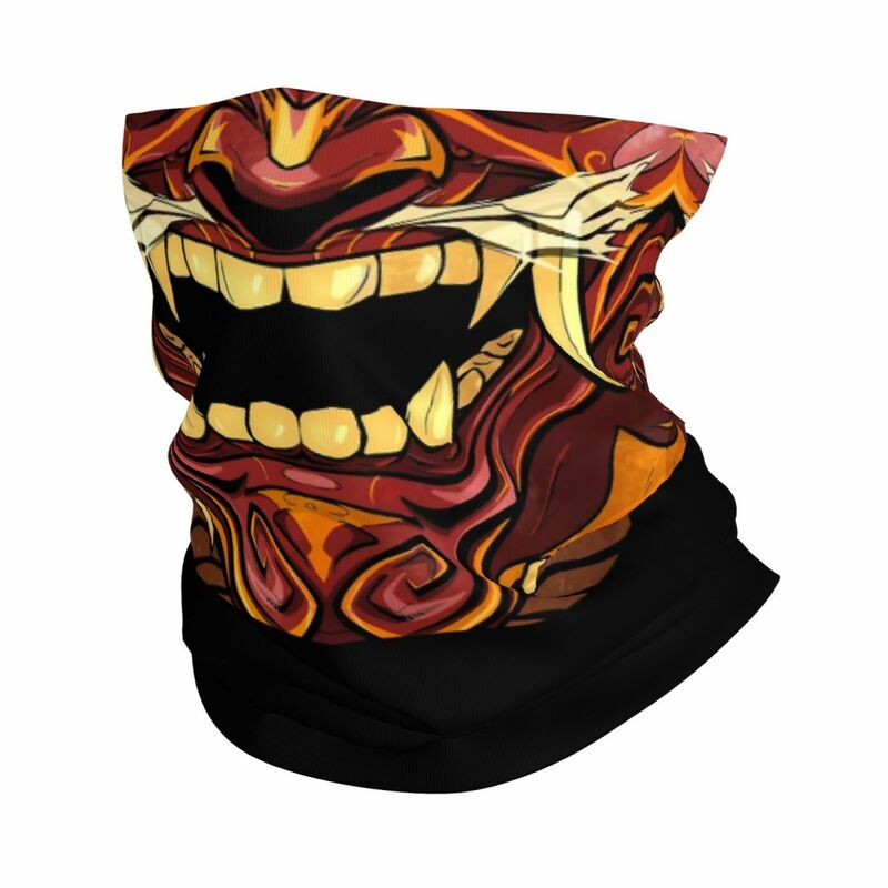 Japanese Culture Art Oni Japan Devil Bandana Neck Gaiter Printed Samurai Mask Face Scarf Multi-use Headband Unisex Windproof