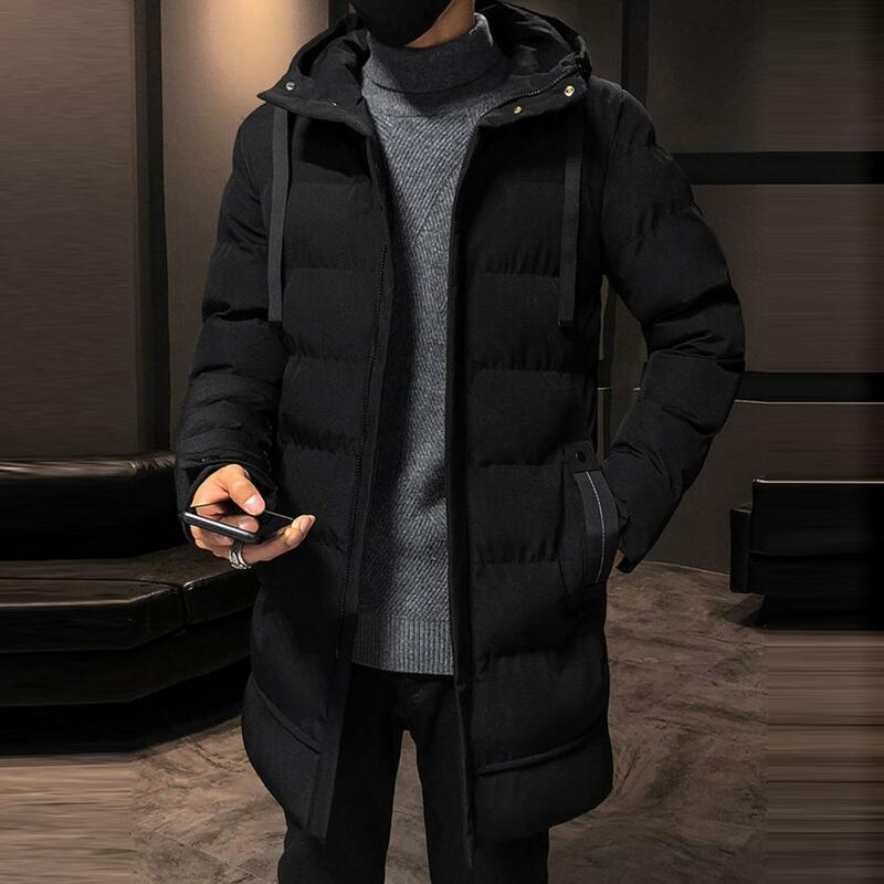 Masculino longo para baixo jaquetas casacos de inverno chaquetas com capuz manga longa cordão de comprimento médio blusão masculino verde quente parkas casacos