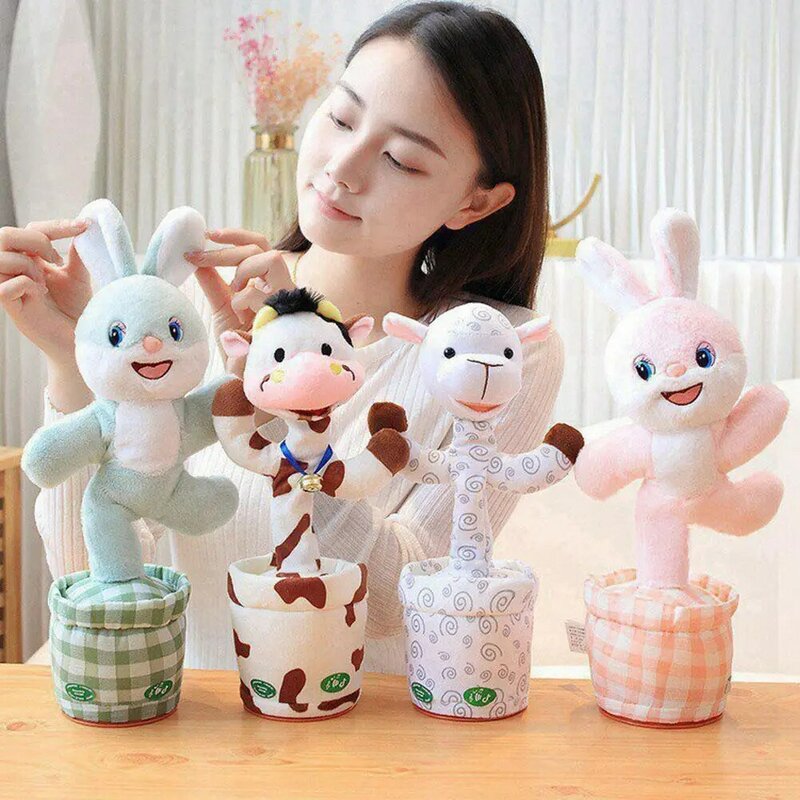 Cute Dancing Animal Plush Toy Twist The Body With Music Early Education Speaking Musical Toy Repeats Kids Talking Present