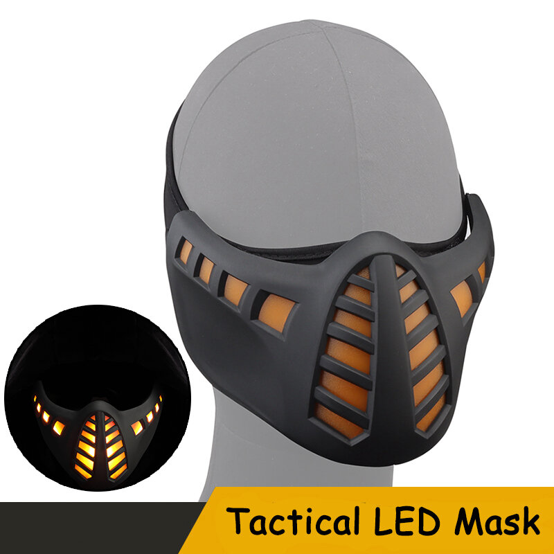 Hunting Led Protective Mask Tactical Military Shooting Airsoft Gear Half Face Masks Cs Army Paintball Combat Safety Mask Men