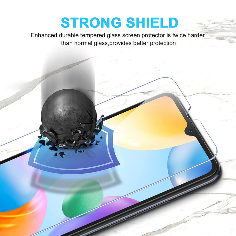 Protetor De Tela 2/4Pcs Vidro Para Xiaomi Redmi 10C Película De Vidro Temperado