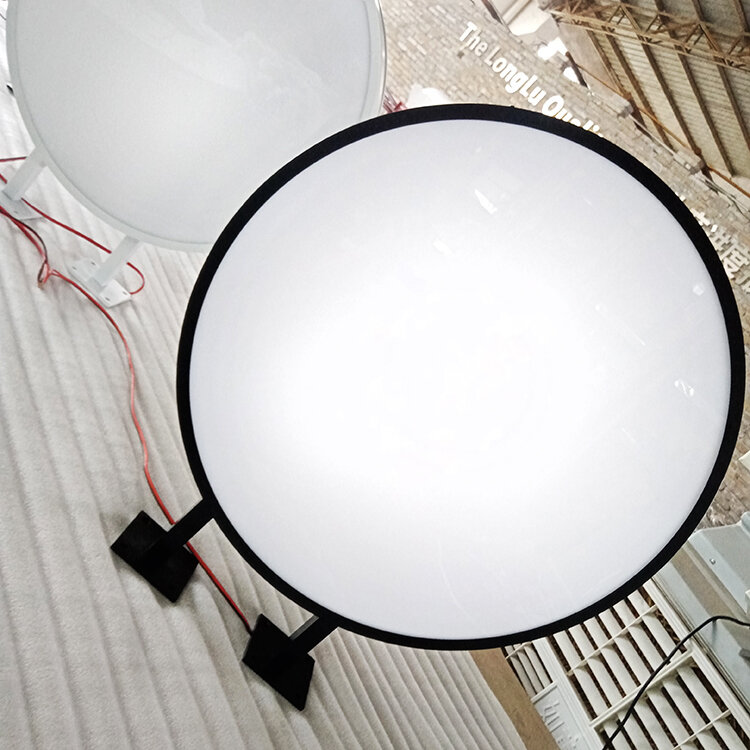 Herstellung kunden spezifischer Schilder runde LED-Werbe leuchtkästen für Werbung