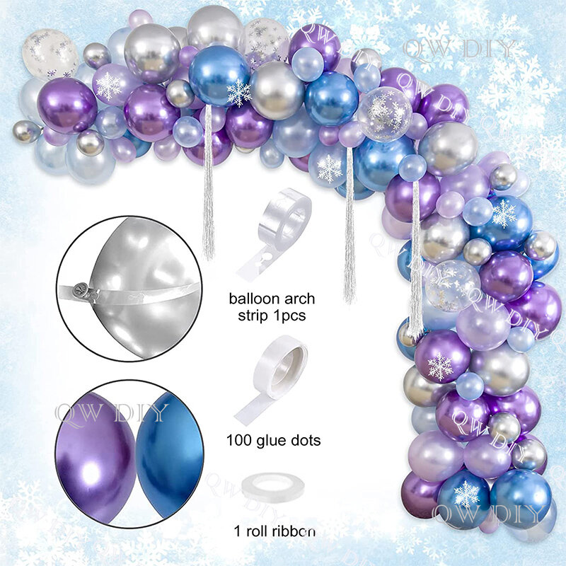 Nuovo fiocco di neve Frozen Elsa Birthday Snow Queen Party Balloon Baby Girl Garland Arch Kit palloncini decorazione Anniversaire Fille