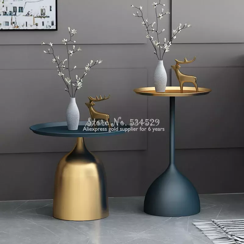 Solidne metalowe wsparcie Nordic kreatywny marmur mały stolik do herbaty wysoka temperatura Nano farba Craft stoliki boczne do salonu