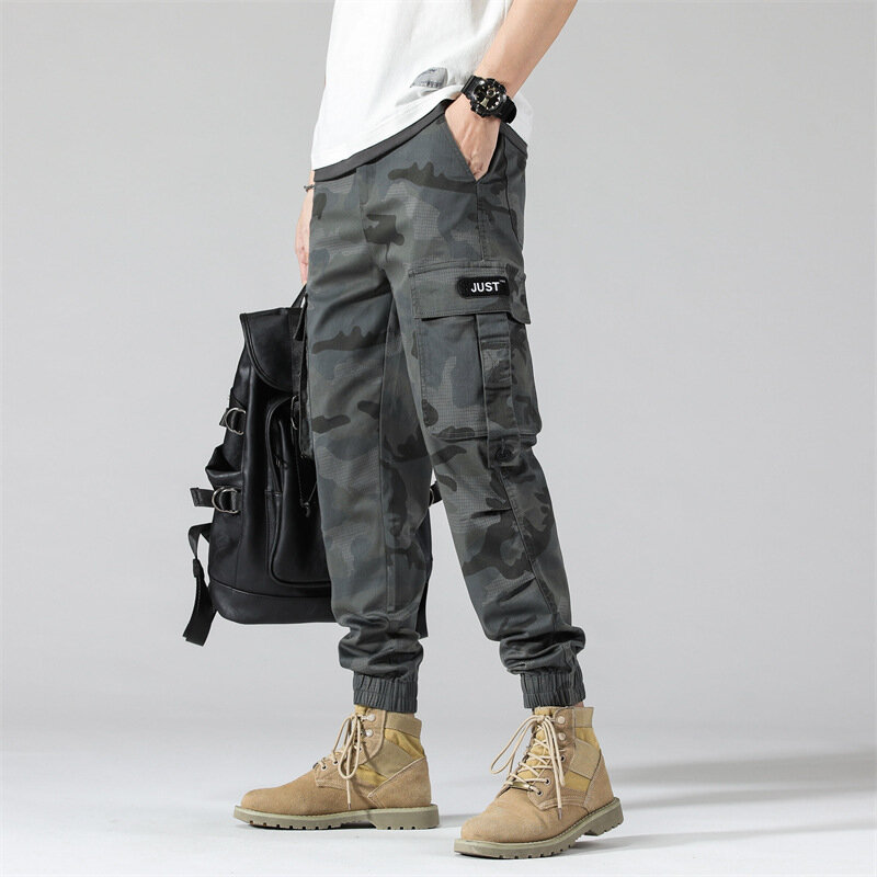Spring And Autumn Men's Overalls Fashionable All-match Multi-pocket Loose Leg Haren Pants Casual Camouflage Pants