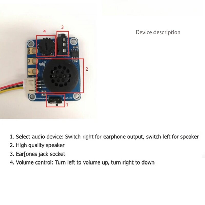 Waveshare Haut-Parleur Module D'extension À Bord Hi-Fi Puce NS8002 Réglage Du Volume Sonore pour Projet Arduino Micro: peu Lecteur de Musique