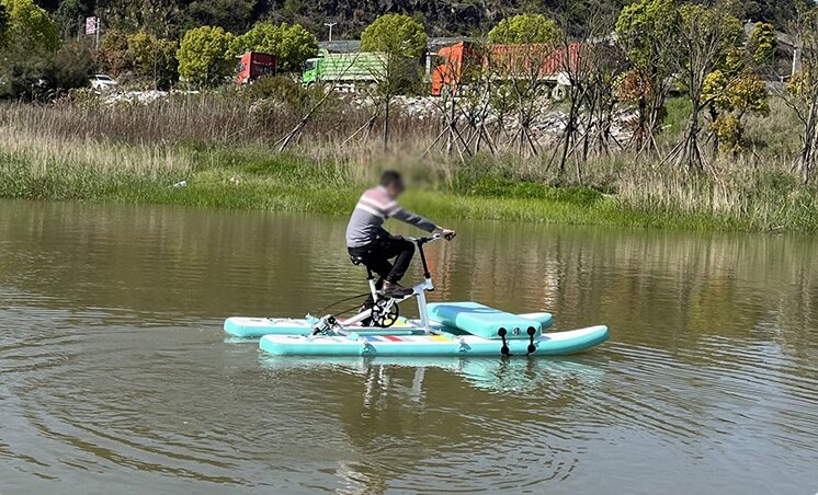 PVC Inflatable pisang Pontoons tabung pelampung Pedal perahu sepeda sepeda