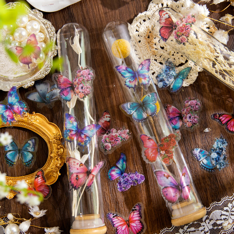 8 confezioni/lotto danza con farfalle serie carino bella decorazione creativa adesivi per animali domestici fai da te