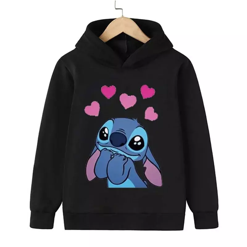 Disney Stitch Hoodies Langarm Cartoon Sweatshirt Baby Kinder Kleidung Herbst Pullover 1-16 Jahre Kinder Street Wear
