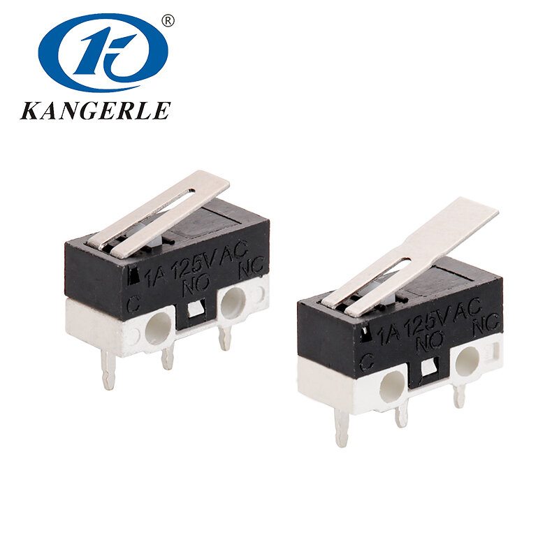 Kangerle KW10 1A 2A  125V Ultra Mini Lever Actuator Mouse Switch SPDT Sub Miniature Micro Switch Limit Switch Push Button Switch