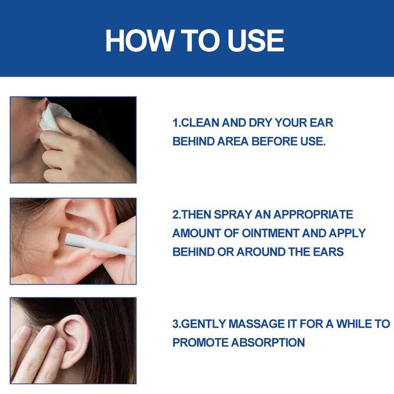 Do do czyszczenia uszu szumu w uszach w sprayu z powodu zablokowania kanału słuchowego i słuchu. Roztwór czyszczący łagodzi dyskomfort w uchu