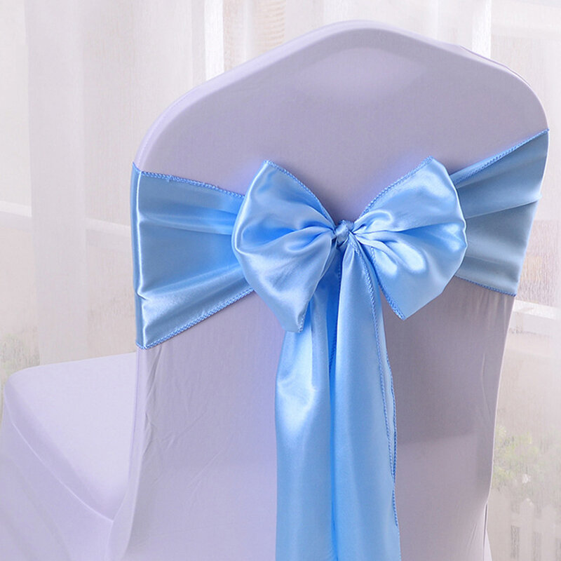 10/100 pz raso sedia arco telai sedia da sposa nodi nastro farfalla cravatte per feste evento Hotel banchetto decorazione della casa