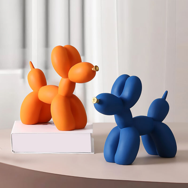Northeuins Nordic Balloon Hond Beeldjes Voor Interieur Hars Doggy Huis Entree Woonkamer Desktop Decoratie Accessoires Geschenken