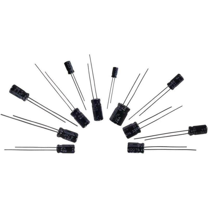 Kit de condensadores electrolíticos SMD mezclados para Arduino, Kit de condensadores electrolíticos de 24 valores, 500 piezas, 10V, 16V, 25V, 50V, 0,1 uF-1000uF