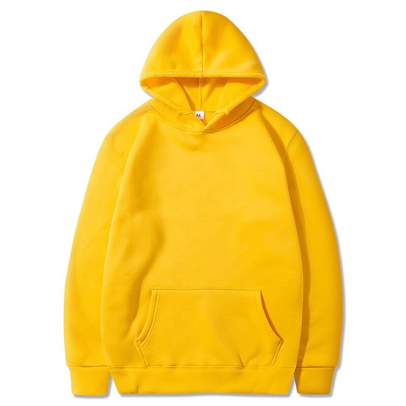 Hoodie pria hoodie ukuran besar warna polos pullover olahraga kualitas tinggi katun pakaian bertudung kelas berat