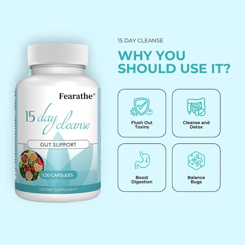 15-Day Cleanse and Detox Supplement - Supports Gut Health, Improves Digestion, Metabolism and Promotes Weight Management
