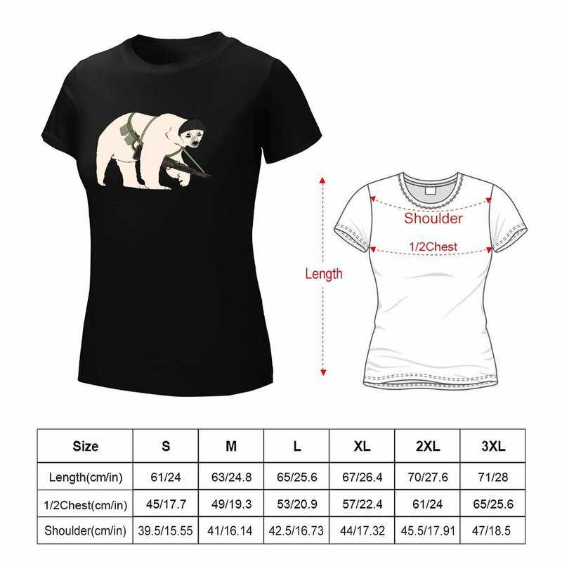 Camiseta de oso pesado para mujer, ropa con gráficos divertidos, ropa de verano para mujer