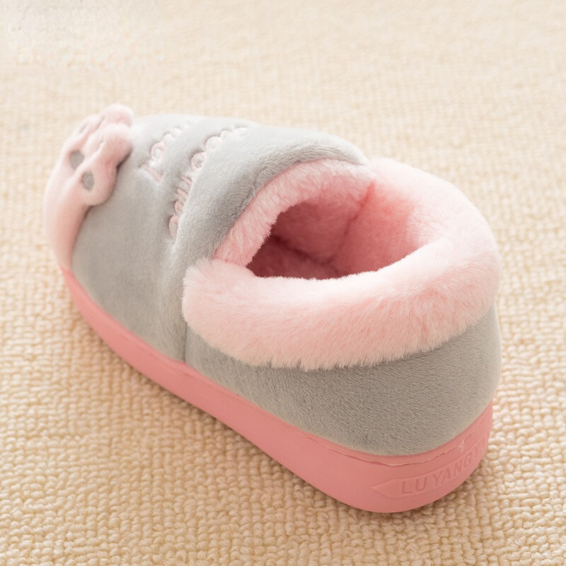 1-6 Years New Children's Cotton Slippers for Autumn and Winter Indoor Thickening Warmth Boy and Girl Cute Cartoon Cotton Shoes