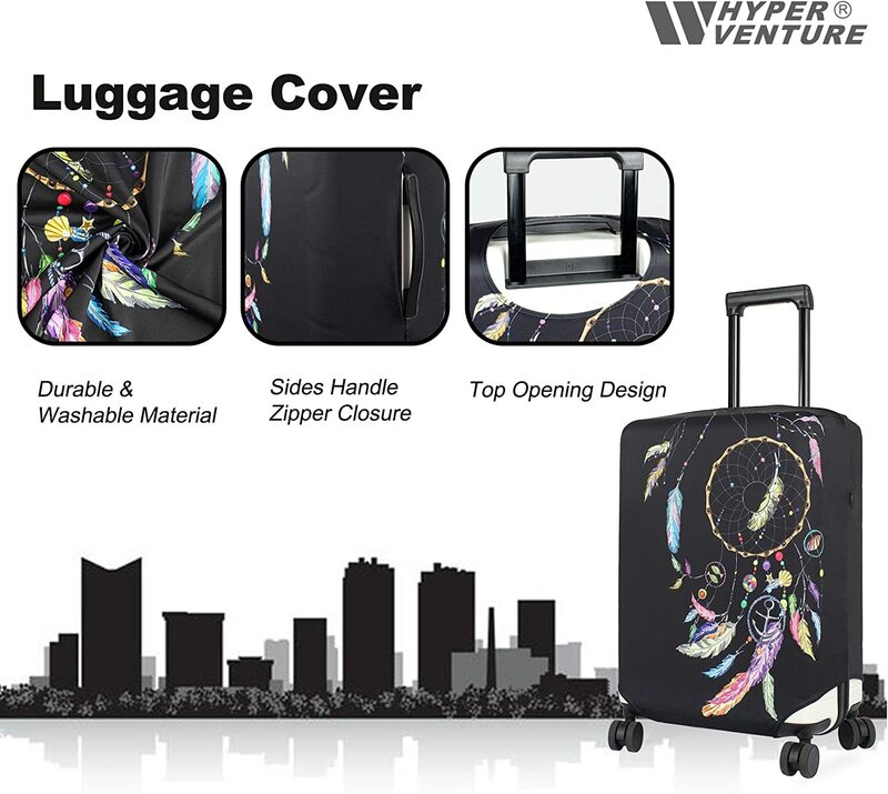 Copricapacchi lavabile con stampa Dreamcatcher-la protezione della valigia alla moda si adatta ai bagagli da 18-32 pollici