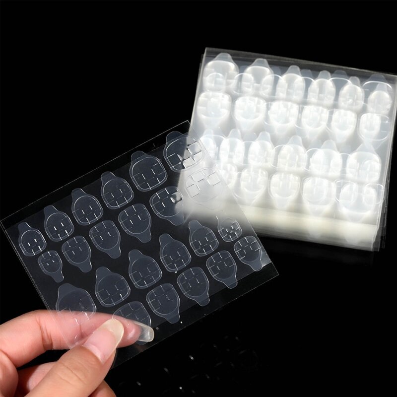 Waterproof Breathable Ultrathin Jelly Adhesive Tabs Nail Glue Sticker False Nail Tips Super Sticky Double Sided Tips