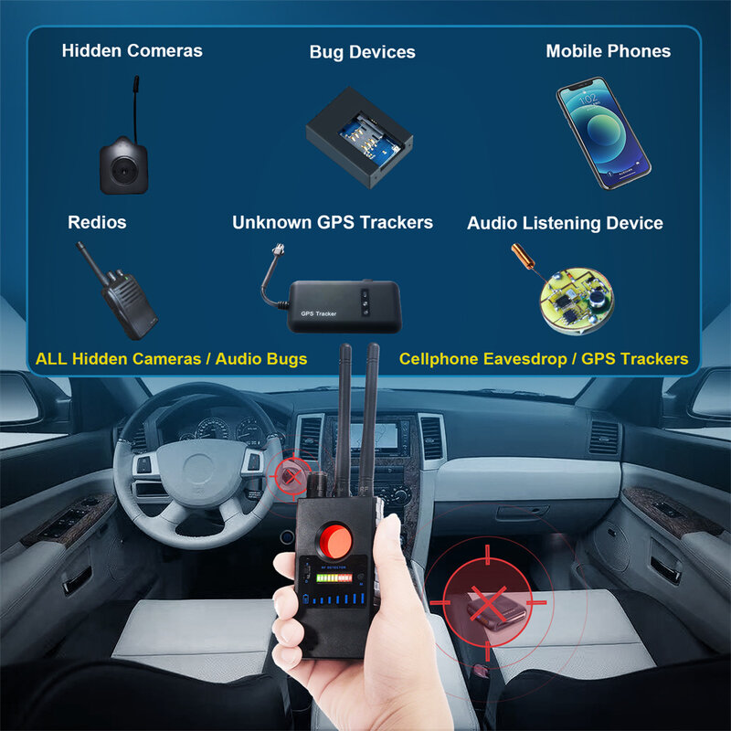 スパイ防止Bluetoothヘッドセット,GPSトラッカー,カメラ検出器,g529,328