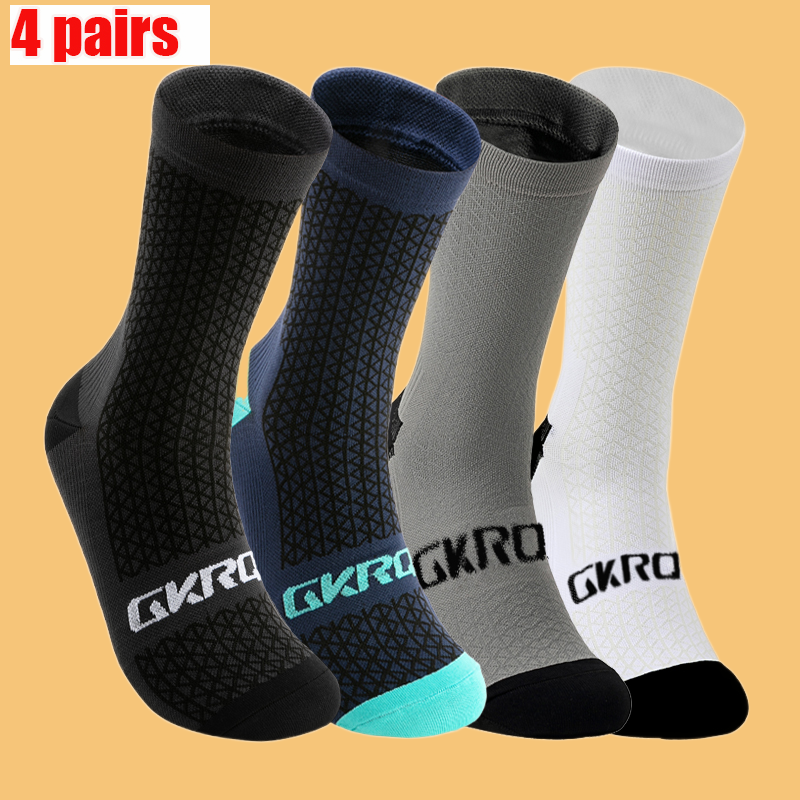 4 Pairs High Quality Team Cycling Socks Professional Sports Bike Socks High Quality Running Socks Basketball Socks Men Women