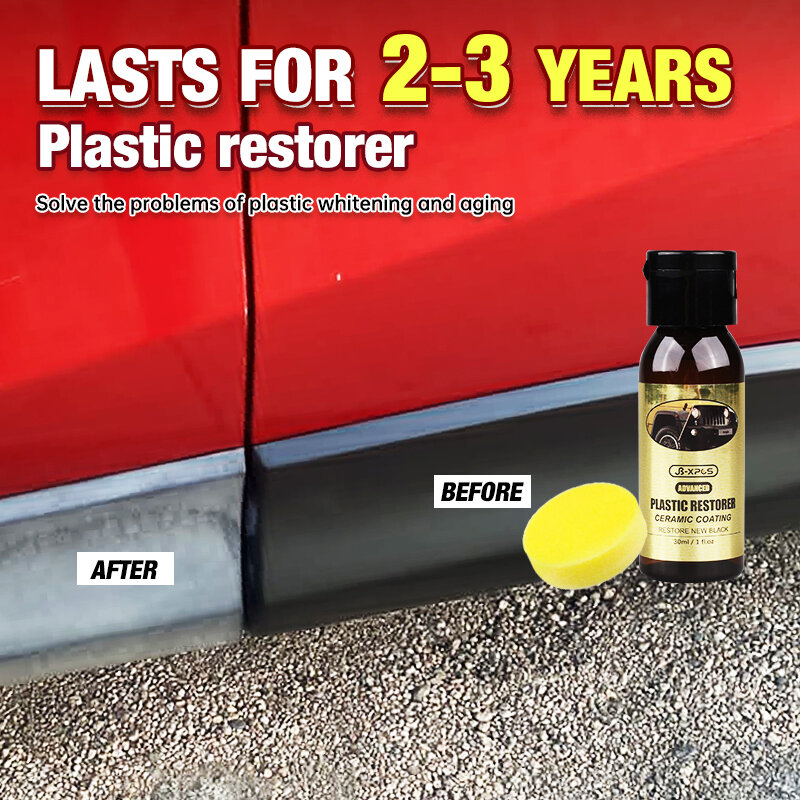 Rivestimento in ceramica per restauratore di finiture in plastica per auto 2-3 anni proteggi lo sbiancamento di riparazione a lunga durata per la cura del rivestimento in gomma di plastica nera