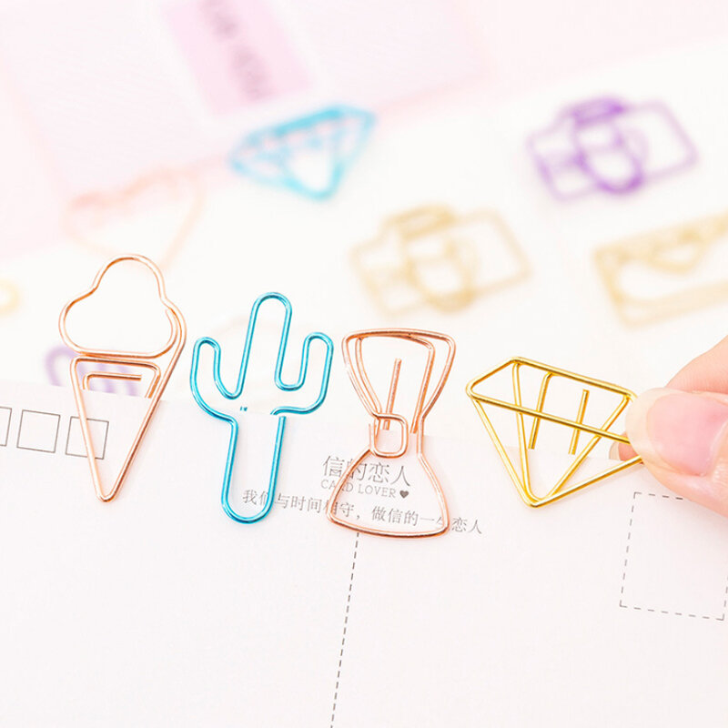 10Pcs/lot New Arrival Variously shaped Paper Clip school Office Stationery classification Bookmark Clip