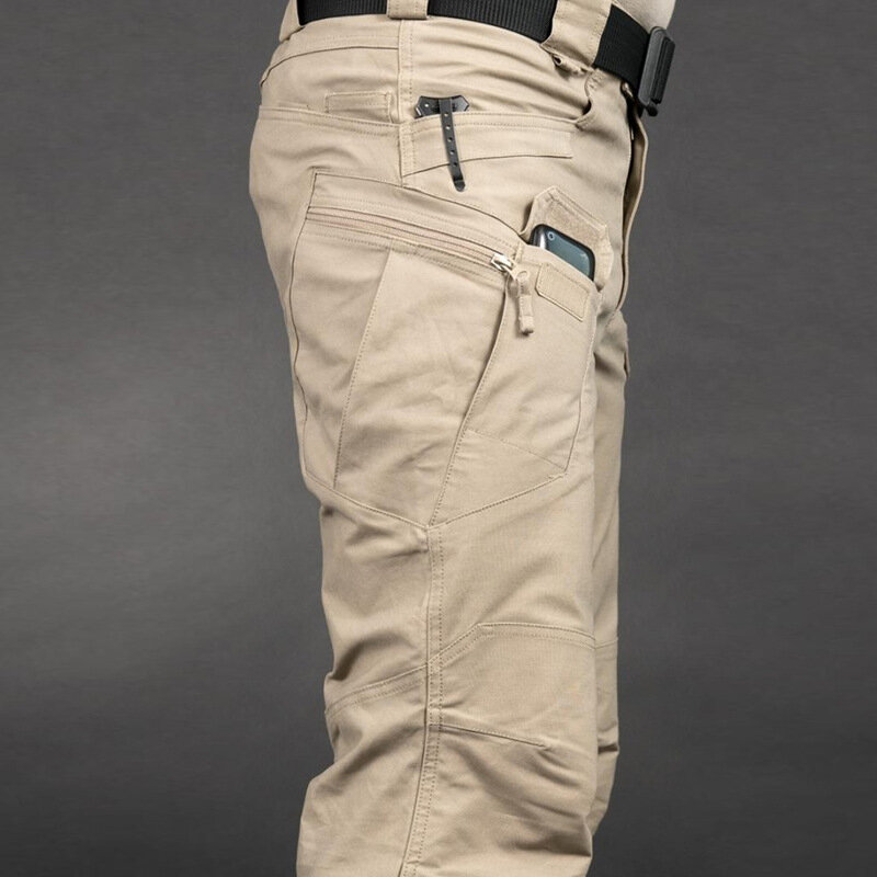 Męskie spodnie odzież robocza na zewnątrz spodnie taktyczne wodoodporne odporne na zużycie wiele kieszeni spodnie Cargo męskie Streetwear odzież męska