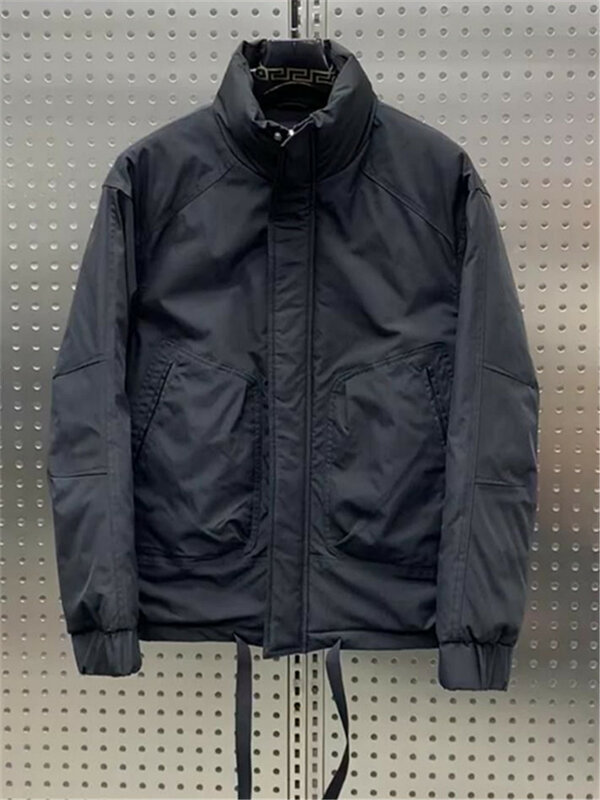 Куртка мужская с хлопковой подкладкой, простая повседневная зимняя теплая парка-карго с воротником-стойкой и большими карманами, в американском стиле