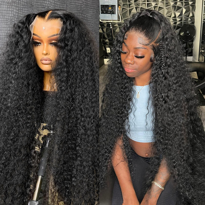 40Inch Deep Wave Frontal Wig Transparent 13x4 13x6 HD Lace Frontal Human Hair Wigs Curly Human Hair Lace Frontal Wigs For Women