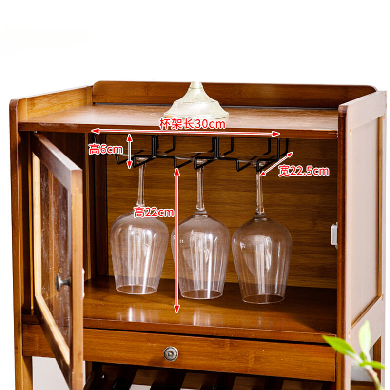 European Bamboo Villa Floor Bar Cabinets Living Room Furniture Wine-bottle Holder Simple Household Restaurant Storage Racks L