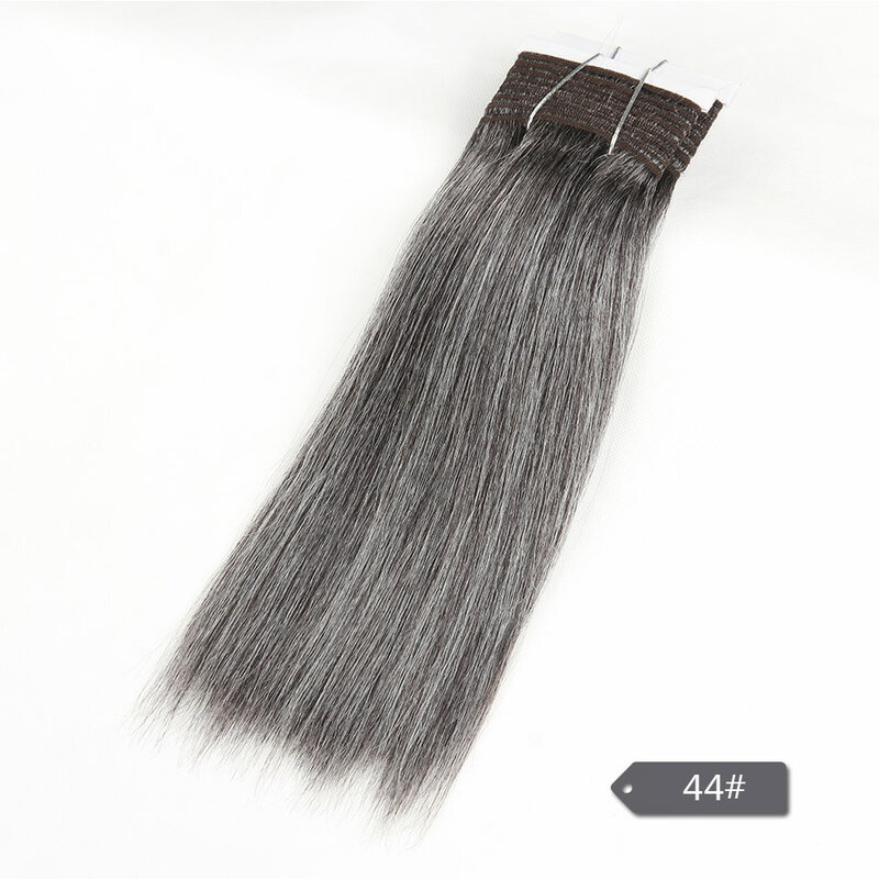 Extensões yaki naturais brasileiras, cabelos lisos, cor cinza, #44 #34 #280 51 #