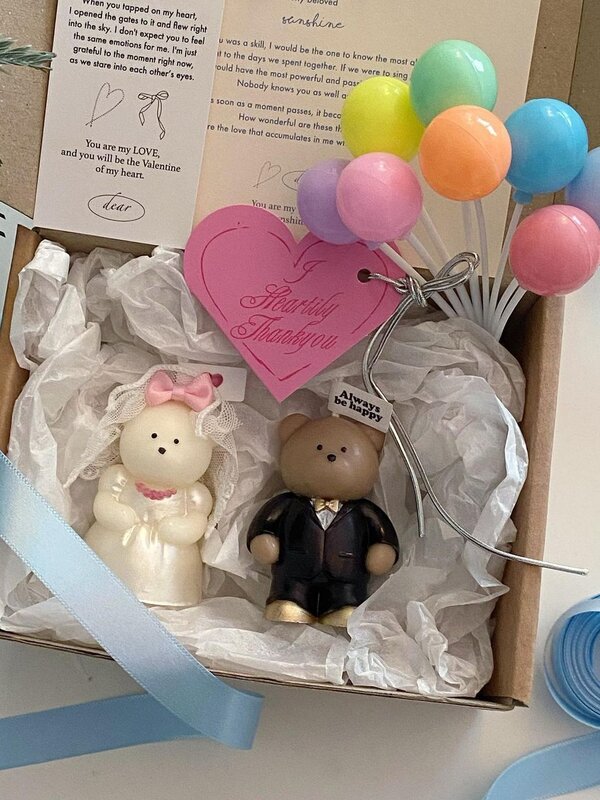 Molde artesanal da vela do urso do silicone, Aromaterapia Candle Gift com Little Bear, DIY Wedding Gift Supplies